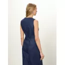 Жилет льняной короткий синий от бренда ClassyBrand