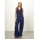 Жилет льняной короткий синий от бренда ClassyBrand