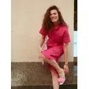Платье Леон из натурального льна в оттенке фуксия